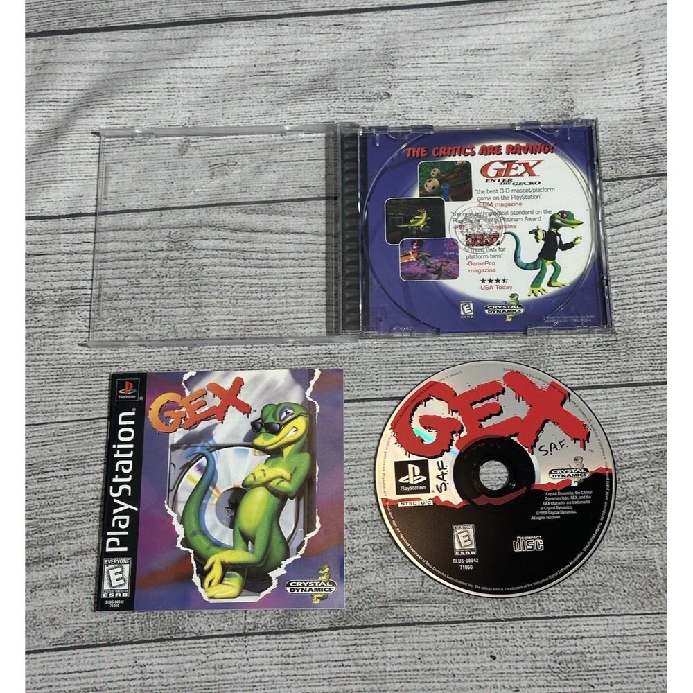 Gex PlayStation 1 PS1 Original Black Label Gex 1 Complete Tested CIB